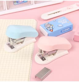 Cartoon Stapler Mini Stapler Set Cute Student Stationery Bookbinding Machine Test Paper Stapler School Gift Office Accessories