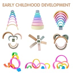 TYRY.HU 6/7/10pcs Baby Silicone Building Block Rainbow Soft Block 3D Educational Montessori Toys Baby Teether Gifts