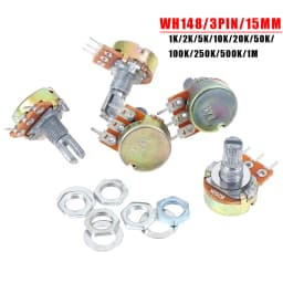 5PCS/LOT WH148 3Pin15mm 1K 2K 5K 10K 20K 50K 100K 250K 500K 1M Ohm Linear Taper Rotary Potentiometer Resistor B1K B5K B10K B200K