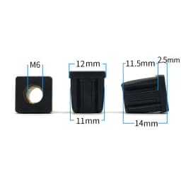 10 or 5pcs M5 M6 M8 Plastic Square Pipe Plugs with Nut Hole Blanking End Inserts Caps Pipe Cover Furniture Leg Feet Tube Plug
