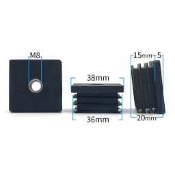 10 or 5pcs M5 M6 M8 Plastic Square Pipe Plugs with Nut Hole Blanking End Inserts Caps Pipe Cover Furniture Leg Feet Tube Plug