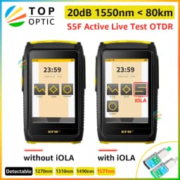 OFW Mini OTDR Optic Otdr Optical Reflector Active Fiber Live Tester 1550nm 20dB Optical Reflectometer Touch Screen OPM VFL iOLA