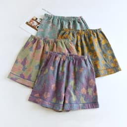2026 Japanese Summer New Women's Shorts 100% Cotton Vintage Yarn Weaving Printed Sleepwear Thin Loose Pocket Shorts Home Pants