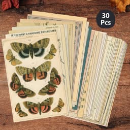 30pcs Retro Ancient Forest Animals Plants Specimen Postcard Vintage Writable Greeting Postcards,Wall Collage Kit Home Decoration