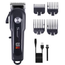 Professional Hair Clipper Ceramic Blade Male Hair Trimmer LED Display Haircut Machine USB Charging