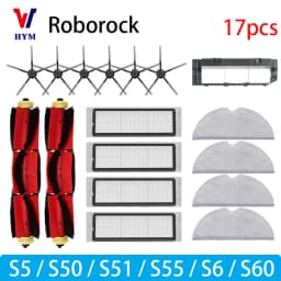 For Roborock S5 S50 S51 S55 S6 S60 S6 Pure Vacuum Cleaner Accessories HEPA Filter Mop Cloth Side Main Brush Spare Parts
