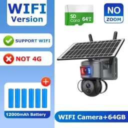 SHIWOJIA 4K 8MP Solar Camera 4G SIM/WIFI Security Outdoor Dual Lens Recording Humanoid Tracking Color Night Vision PTZ Cam