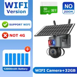 SHIWOJIA 4K 8MP Solar Camera 4G SIM/WIFI Security Outdoor Dual Lens Recording Humanoid Tracking Color Night Vision PTZ Cam