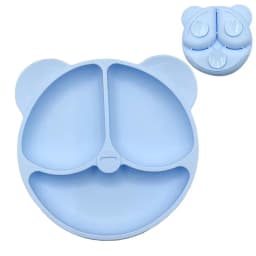 Baby Safe Silicone Dining Plate Suction Cartoon Children Dishes Feeding Toddler Training Tableware Retro Kids Smile Face Bowl