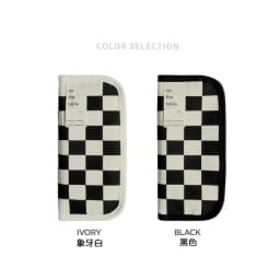 Simple Black and White Plaid Canvas Pencil Case School pencil case Kawaii Stationery Storage Bag aesthetic stationery