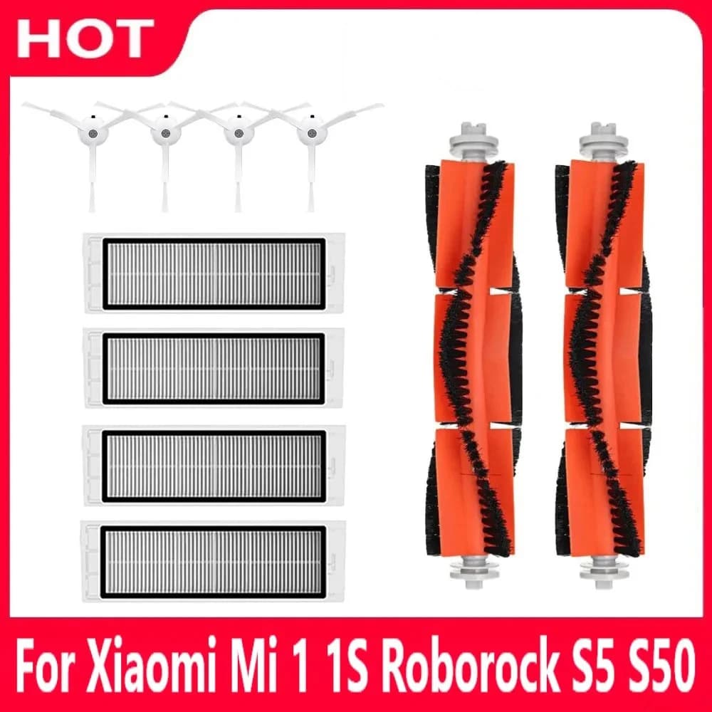 Hepa Filter Main Brush Side Brush Spare Parts For Xiaomi Mi 1s 1st Roborock S5 S50 Max Mijia Robot Vacuum Cleaner Accessories