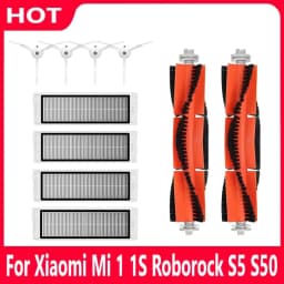 Hepa Filter Main Brush Side Brush Spare Parts For Xiaomi Mi 1s 1st Roborock S5 S50 Max Mijia Robot Vacuum Cleaner Accessories