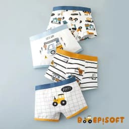 Children's Underwear Boy Panties Underpants Engineering Vehicle Cars Fire Engine Comfortable Shorts Briefs Boxers For Kids