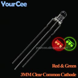 20pcs F3 3mm F5 5mm Diffused Clear Common Anode/Cathode Round LED Red Warm White Blue Yellow Green Bi-Color Diode Light Emitting