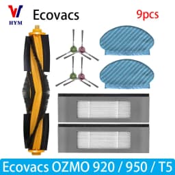 For Ecovacs Debot OZMO T5 / 920 / 950 Accessories Main Side Brush Water Tank Castor Wheel Filter Mop Vacuum Cleaner Spare Parts