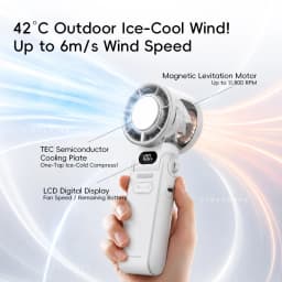 Portable High Speed Cooling Handheld Fan 3600mAh Rechargeable 100 Wind Speeds Adjustable Mini Foldable Air Cooling Turbo Fan
