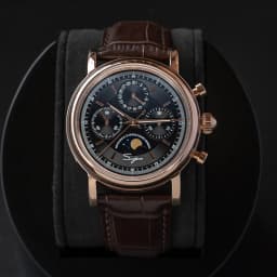 Sugess Men Watch ST1908 Swanneck Movement Mechanical Chronograph Wristwatch Genuine Moonphase Calendar Vintage Leather NEW 2023