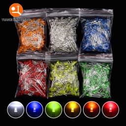 3mm LED Diode F3 Assorted Kit White Green Red Blue Yellow Orange Pink Purple Warm White DIY Light Emitting Diode
