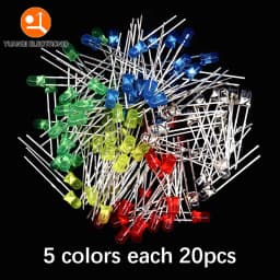 3mm LED Diode F3 Assorted Kit White Green Red Blue Yellow Orange Pink Purple Warm White DIY Light Emitting Diode