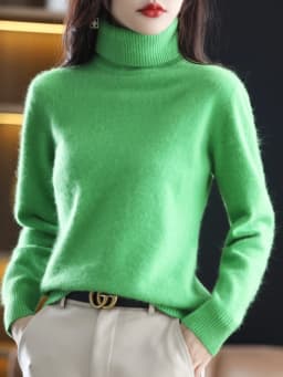 LHZSYY Winter Women Sweater Solid 100%Mink Cashmere Turtleneck Knitted Pullovers Slim Soft Warm Female Long Sleeve 23 Color