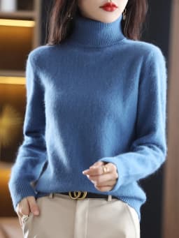 LHZSYY Winter Women Sweater Solid 100%Mink Cashmere Turtleneck Knitted Pullovers Slim Soft Warm Female Long Sleeve 23 Color