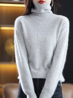 LHZSYY Winter Women Sweater Solid 100%Mink Cashmere Turtleneck Knitted Pullovers Slim Soft Warm Female Long Sleeve 23 Color