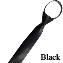 HUISHI Pre-tied Zipper Tie Neck Mens Skinny Zipper Neckties Red Black Blue Solid Color Slim Narrow Entertainment Party