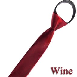 HUISHI Pre-tied Zipper Tie Neck Mens Skinny Zipper Neckties Red Black Blue Solid Color Slim Narrow Entertainment Party