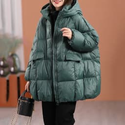 Schinteon Women White Duck Down Jacket with Hood Autumn Winter Warm Outwear Casual Loose Over Size Outwear Thick Coat 2026 New
