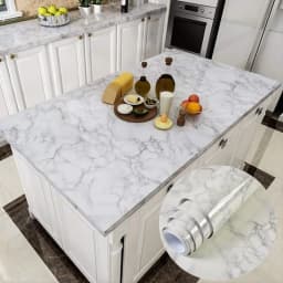 Kitchen DIY Self-Adhesive Waterproof Oil-proof PVC Wall Stickers Cabinets Countertop Wallpaper Bathroom Desktop Renovation Films