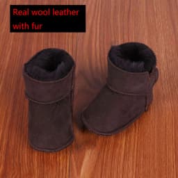 first walker shoe winter Baby Boots Genuine Leather Wool fur toddler girls soft Moccasins shoes plush Sheepskin Baby Boy booties