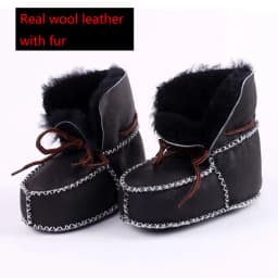 first walker shoe winter Baby Boots Genuine Leather Wool fur toddler girls soft Moccasins shoes plush Sheepskin Baby Boy booties