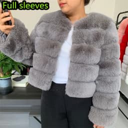 Women's Fashion Faux Fur Coat Super Hot Autumn Winter Women Short Faux Fox Fur Fluffy Jacket High Quality 7XL Ladies Furry Coats