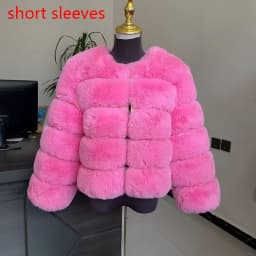 Women's Fashion Faux Fur Coat Super Hot Autumn Winter Women Short Faux Fox Fur Fluffy Jacket High Quality 7XL Ladies Furry Coats