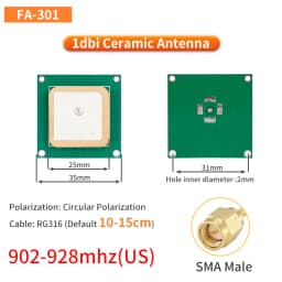UHF RFID Circular Ceramic Antenna Use for Access Control UHF RFID Reader Small Antenna with SMA MMCX TNC for UHF RFID Reader