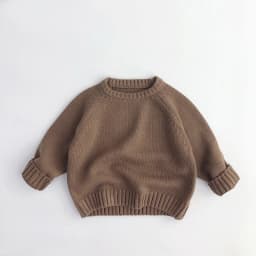 2026 Spring New Pure Cotton Solid Kids Sweaters Vintage Boys Pullover Knitwear for 1-7 Years Toddler Girls Sweater Shirt Outwear
