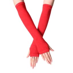 Unisex Long Fingerless Gloves Gloves Arm Cover Striped Cotton Wrist Sleeves Arm Warmer Sleeve Knitted Gloves Womens Fingerless