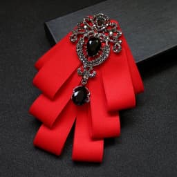 Luxury Fashion Bowties Bows Tie Brooch Fabric Crystal Pins And Brooches Corsage Butterfly Blouse Accessories Pin Lapel for Women