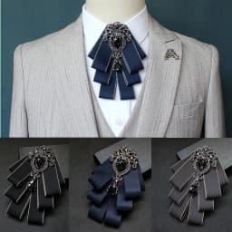 Luxury Fashion Bowties Bows Tie Brooch Fabric Crystal Pins And Brooches Corsage Butterfly Blouse Accessories Pin Lapel for Women