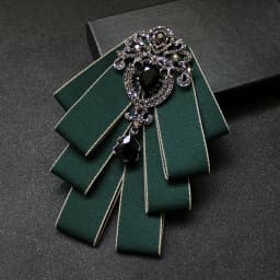 Luxury Fashion Bowties Bows Tie Brooch Fabric Crystal Pins And Brooches Corsage Butterfly Blouse Accessories Pin Lapel for Women