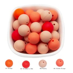 Cute-Idea 50Pcs Silicone Beads 9mm Baby Chewable Rounds Pearl Teether Infants Pacifier Pendant Toys Accessories Baby Products