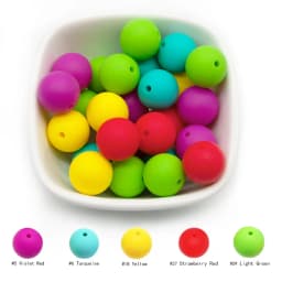 Cute-Idea 50Pcs Silicone Beads 9mm Baby Chewable Rounds Pearl Teether Infants Pacifier Pendant Toys Accessories Baby Products