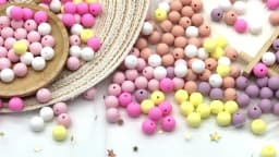 Cute-Idea 50Pcs Silicone Beads 9mm Baby Chewable Rounds Pearl Teether Infants Pacifier Pendant Toys Accessories Baby Products