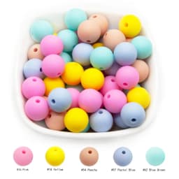 Cute-Idea 50Pcs Silicone Beads 9mm Baby Chewable Rounds Pearl Teether Infants Pacifier Pendant Toys Accessories Baby Products