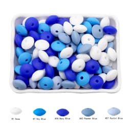 Cute-Idea 20pcs Silicone Lentil Abacus Beads 12mm Baby Rodent Beads DIY Pacifier Chain Teething Toys Accessories Baby goods