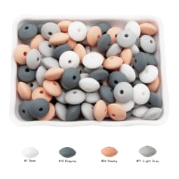 Cute-Idea 20pcs Silicone Lentil Abacus Beads 12mm Baby Rodent Beads DIY Pacifier Chain Teething Toys Accessories Baby goods