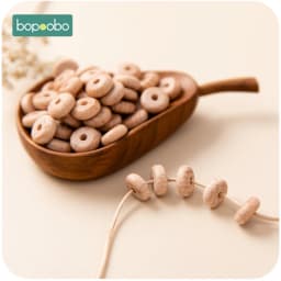 Bopoobo 100/500pc Wooden Mini Abacus Beads BPA Free Beech Baby Teether DIY Pacifier Chain Bracelet For Baby Rattle Nurse Gift