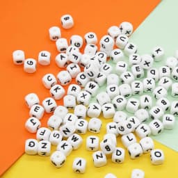 Cute-Idea 10pcs 12MM Silicone Letters Beads Baby Teething DIY English Alphabet Letter pearl teether BPA Free Baby Shower Gifts