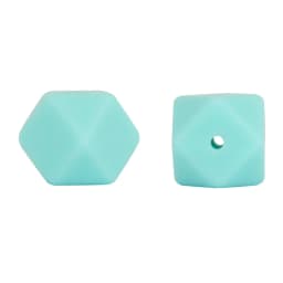 Cute-Idea 10pcs 14mm Silicone Beads Hexagon Pearl Food Grade Teether DIY Pacifier Clips Beads Necklace Baby Toy Teething