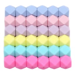 BOBO.BOX 10pcs 14mm Hexagon Silicone Beads Baby Teether Eco-friendly BPA Free Baby Teething Pacifier Chain Beads Baby Product